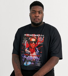 Oversize-футболка с принтом ASOS DESIGN Plus-Черный
