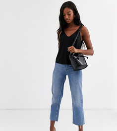 Черный строгий топ с V-образным вырезом ASOS DESIGN Tall