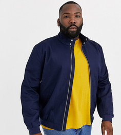 Темно-синяя куртка Харрингтон с высоким воротником ASOS DESIGN Plus-Темно-синий