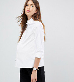 Эластичная хлопковая рубашка с рукавами 3/4 ASOS DESIGN Maternity-Белый