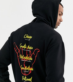 Худи черного цвета с принтом на спине ASOS DESIGN Tall-Черный