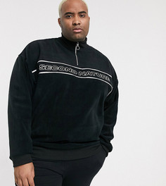 Черный флисовый oversized-свитшот с принтом "Second Nature" ASOS DESIGN Plus