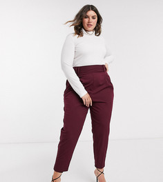 Свободные брюки с завышенной талией ASOS DESIGN Curve-Красный