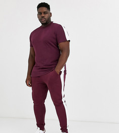 Бордовая футболка с полосками по бокам ASOS DESIGN Plus-Красный