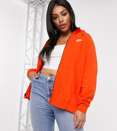 Худи оранжевого цвета на молнии Nike Plus essentials-Красный