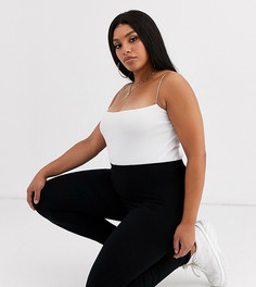 Черные леггинсы с завышенной талией ASOS DESIGN Curve Tall-Черный