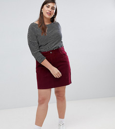 Вельветовая юбка ASOS DESIGN Curve-Красный