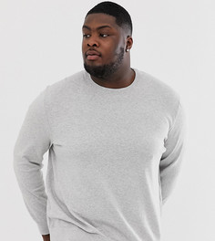 Светло-серый джемпер с круглым вырезом Burton Menswear Big & Tall
