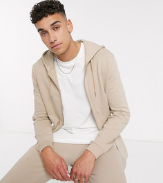 Бежевый спортивный костюм с худи на молнии ASOS DESIGN Tall