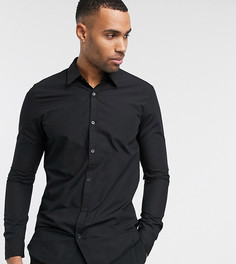 Черная рубашка из поплина Threadbare Tall-Черный