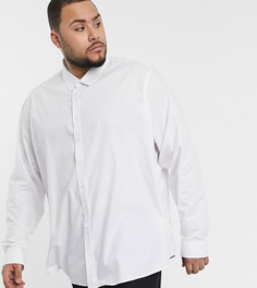 Белая поплиновая рубашка Threadbare Plus-Белый