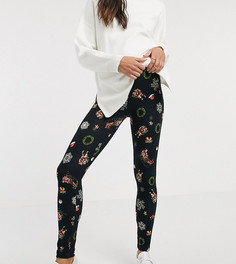 Леггинсы с новогодним принтом ASOS DESIGN Maternity-Мульти