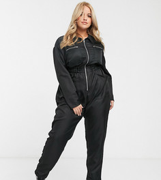 Черный комбинезон в стиле милитари Missguided Plus