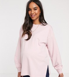 Сиреневый легкий oversize-свитшот с разрезами по бокам ASOS DESIGN Maternity-Фиолетовый