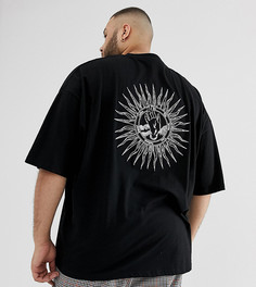 Oversize-футболка с вышивкой на спине ASOS DESIGN Plus-Черный
