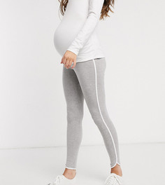 Леггинсы с контрастной окантовкой ASOS DESIGN Maternity-Серый