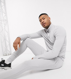 Серый обтягивающий спортивный костюм со свитшотом на короткой молнии ASOS DESIGN Tall