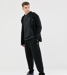 Черные джоггеры с манжетами и логотипом Polo Ralph Lauren Big & Tall-Черный