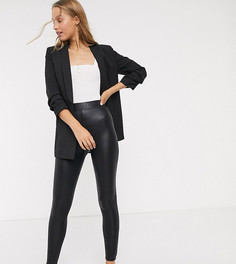 Леггинсы из искусственной кожи со змеиным эффектом ASOS DESIGN Tall-Черный