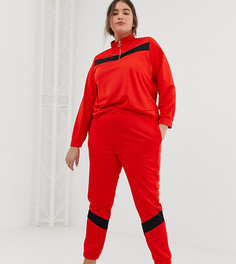 Трикотажный спортивный костюм из свитшота со вставками и зауженных джоггеров ASOS DESIGN Curve-Мульти