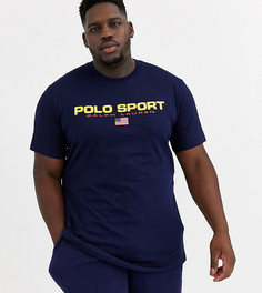 Темно-синяя футболка с логотипом Polo Ralph Lauren Big & Tall-Темно-синий