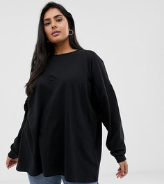 Черный легкий oversize-свитшот ASOS DESIGN Curve