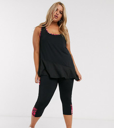 Черные короткие леггинсы Simply Be activewear-Черный