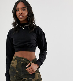Черный укороченный свитшот ASOS DESIGN Tall