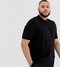 Поло черного цвета обтягивающего кроя ASOS DESIGN Plus-Черный