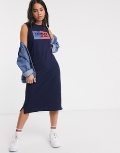 Платье-майка с логотипом Tommy Jeans-Темно-синий