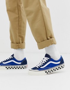 Синие кроссовки с подошвой в шахматную клетку Vans Style 36-Синий