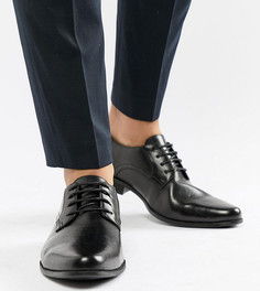 Черные туфли дерби для широкой стопы из искусственной кожи ASOS DESIGN-Черный