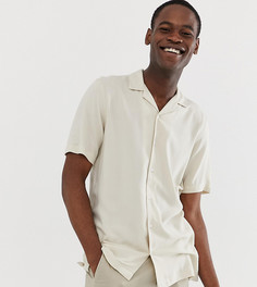 Светло-бежевая вискозная рубашка классического кроя ASOS DESIGN Tall-Кремовый
