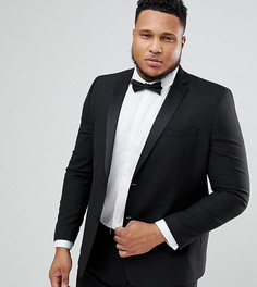 Черный пиджак-смокинг узкого кроя ASOS PLUS
