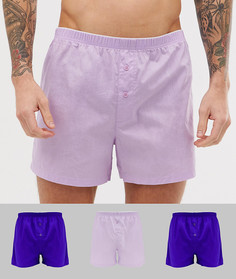 Набор из 3 фиолетовых тканых боксеров ASOS DESIGN - Скидка-Фиолетовый