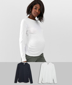 Набор лонгсливов с круглым вырезом ASOS DESIGN Maternity - 2 шт.-Мульти