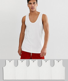 Майка из органического хлопка ASOS DESIGN - Набор из 5 шт. со скидкой-Белый