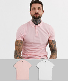Набор из 2 поло из пике ASOS DESIGN - Скидка-Мульти
