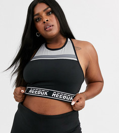Черный удлиненный бюстгальтер Reebok Training