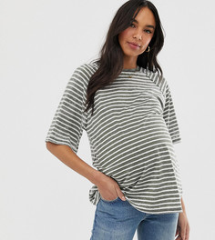 Футболка в полоску ASOS DESIGN Maternity-Зеленый