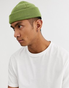 Шапка-бини цвета хаки ASOS DESIGN-Зеленый