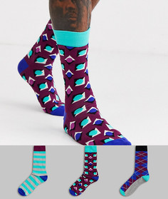 3 пары носков с принтом HS by Happy Socks-Мульти