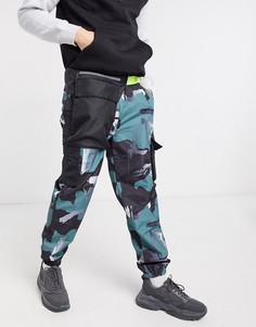 Черная сумка на пояс в стиле сбруи-бандажа с неоново-желтым ремешком ASOS DESIGN-Черный