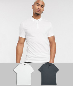 Поло из органического хлопка ASOS DESIGN - Набор из 2 шт. со скидкой-Мульти