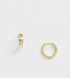 Позолоченные серьги-кольца со стразами Orelia-Золотой