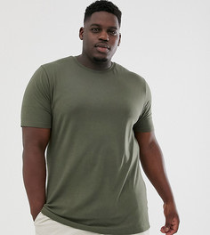 Зеленая обтягивающая футболка River Island Big & Tall-Зеленый
