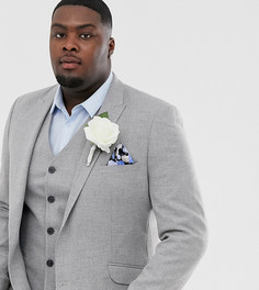 Серый приталенный фактурный пиджак ASOS DESIGN Plus wedding