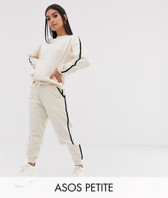 Спортивный костюм со свитшотом и джоггерами ASOS DESIGN Petite-Бежевый