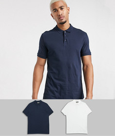 Поло из органического хлопка ASOS DESIGN - Набор из 2 шт. со скидкой-Мульти
