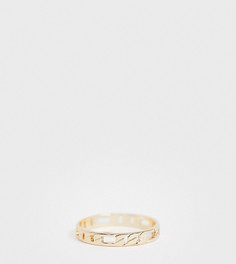 Золотистое тонкое кольцо на большой палец в виде цепочки с крупными звеньями ASOS DESIGN Curve-Золотой